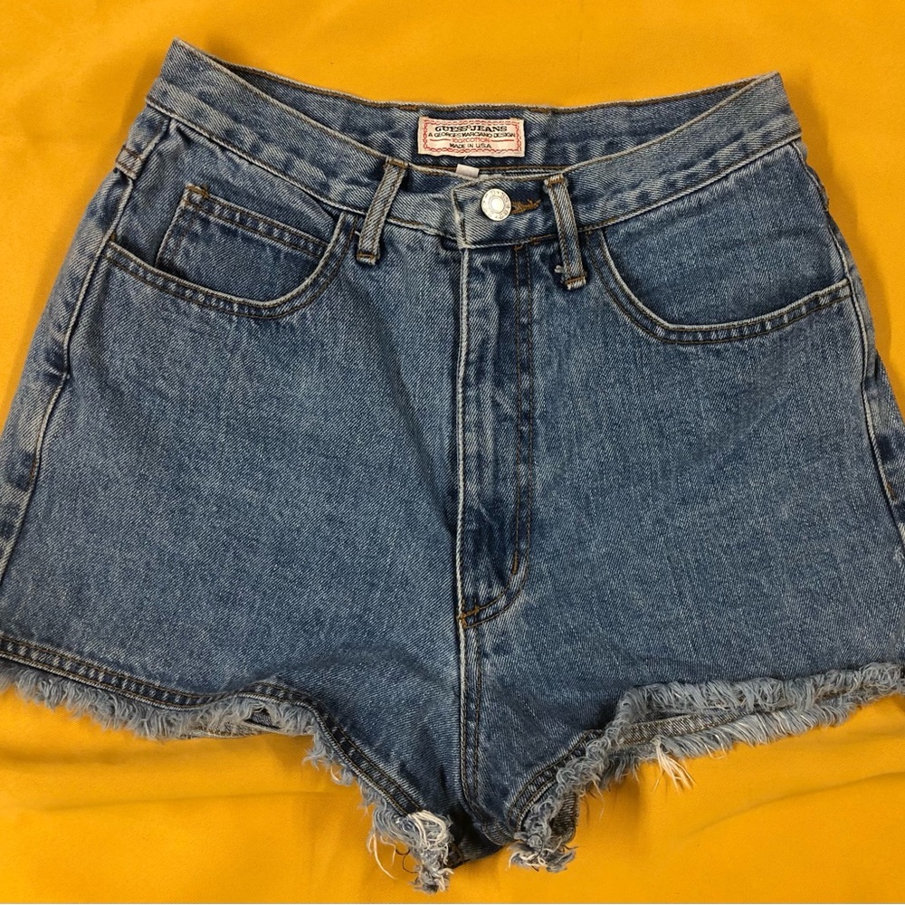 Vintage GUESS Georges Marciano Hi Rise Cheeky Festival Denim Shorts